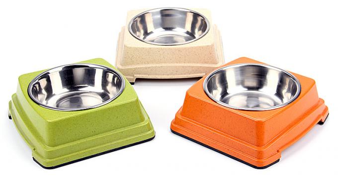 Хорошее качество оптом горячая продажа Бамбук нержавеющая сталь Собака щенка кормление еды Bowl 4